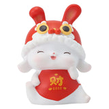 Maxbell Chinese Animal Rabbit Statues Figurines Car Dashboard Office Bunny Sculpture Wealth 4.5x3.5x6cm