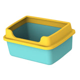 Maxbell Cat Litter Boxes for Indoor Cats Open Air for Kitten Litter Boxes Low Entry Green