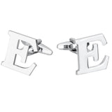 Maxbell Alphabet Cuff Links Brass Black English Letter Groomsman Cufflinks E