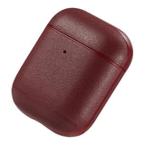 Maxbell Protective Leather Case Cover - Anti Lost Skin Case for Airpods Wine Red
