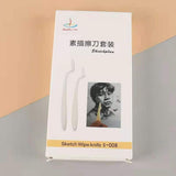 Maxbell Art Sketch Wipe Knife 10 Sponge Heads Wipe Pen Student Sketch Tool