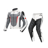 Maxbell Waterproof Motorcycle Jacket Pants Suit Motorbike Biker Riding Jacket White XXXL