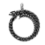 Maxbell Round Stainless Steel Circled Snake Carving Urn Pendant Memorial Ashes