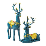 Maxbell 2x Reindeer Statue Couple Elk Lover Modern Window Home Decor Shelf