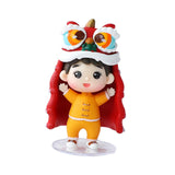 Maxbell Small Chinese Doll Figurine Crafts for Desktop Decor Cake Topper Decor Boy
