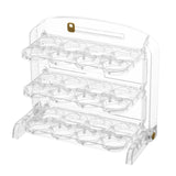 Maxbell Three Layers Egg Tray Dispenser Holder 24 Grid for Kitchen Drawer Household White