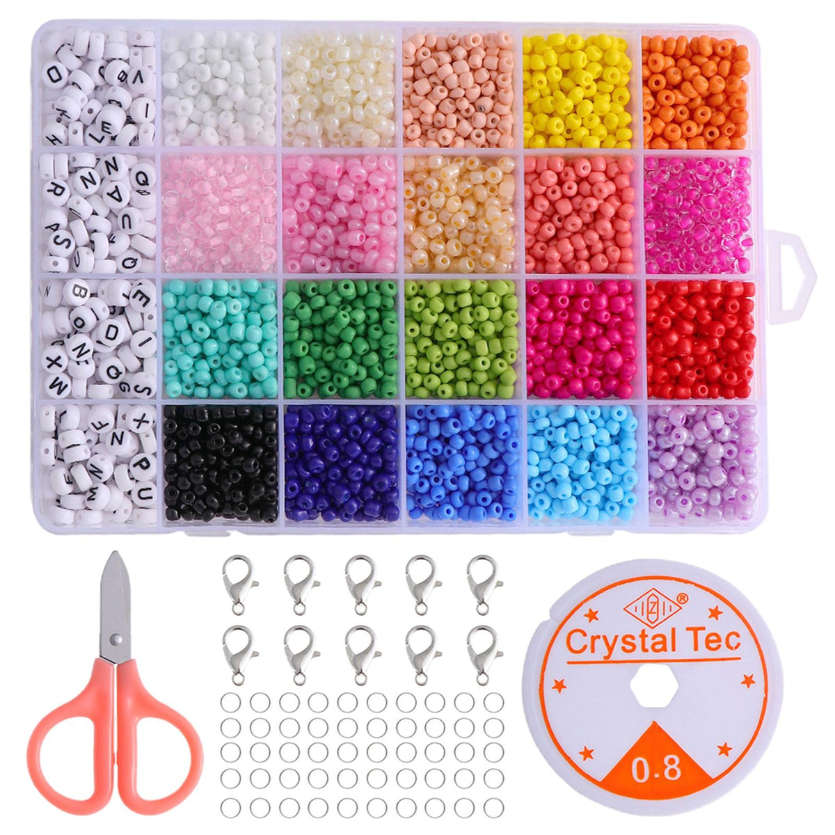 Maxbell Spacer Seed Beads Set Lobster Clasps Alphabet Bead Jewelry Making Beading
