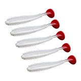 Max 5 Pieces PVC Fishing Lure Bait Artificial Bait Tackle with T-tail 9cm 4.6g A