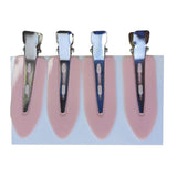 Maxbell 4Pcs No Bend Seamless Curl Pin Hair Clips Clamps for Makeup Hairstyling Pink Leaf