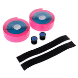 Maxbell 1 Pair Road Bike Handlebar Tape Wrap with Plugs Blue and Pink