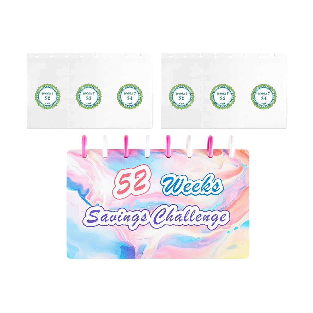 Maxbell 52 Week Saving Challenge Binder for Cash Saving Budget Binder for Girls Boys Color D