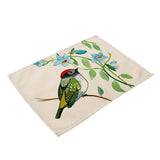 Maxbell Bird Priting Insulation Bowl Plate Placemat Dining Pad Western Table Mats 7