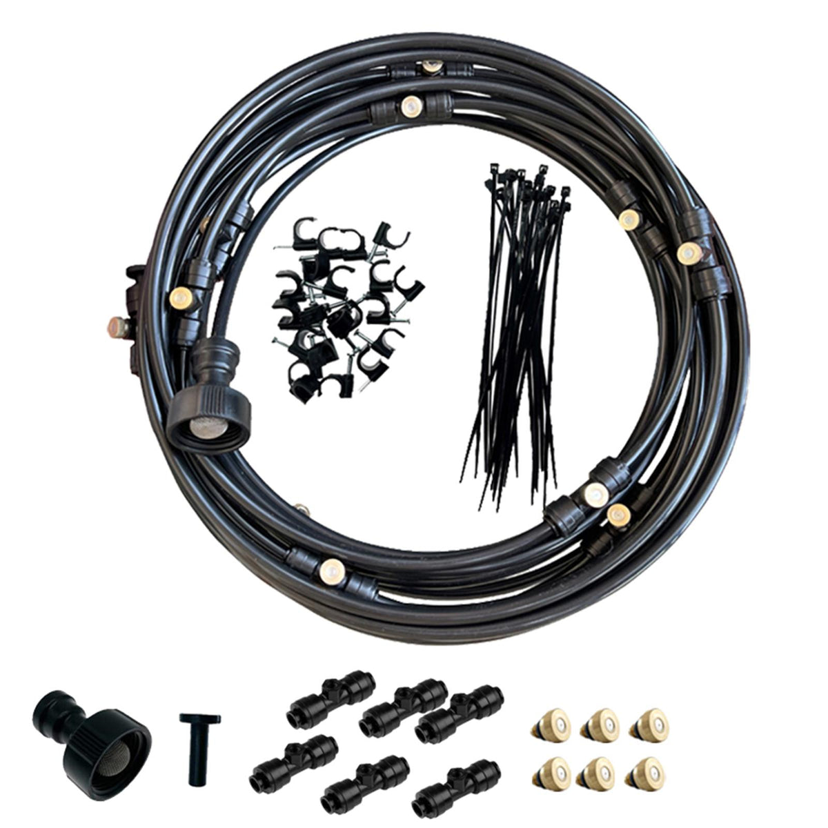 Maxbell Misting Cooling System Water Spray Mist Cooling Misters Black 6m 56Pieces