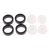 Max 4 Sets 1:24 RC Rock Crawler Rubber Tires & Plastic Wheel Rim Set for A252