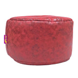 Max Brown Round Ottoman Pouf Cover Footstool Slipcover Red