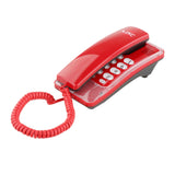 Maxbell Mini Wall Phone Corded Powered by Telephone Line for Hotel Family Red