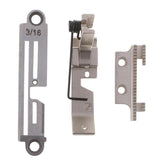Maxbell Iron Needle Plate & Feed Dog Set with Foot for Overlock Sewing Machine 3-16