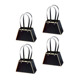 Maxbell 4 Pieces Portable Bouquet Bags Box Waterproof for Classmates Lovers Family Black