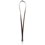 Maxbell PU Leather Neck Strap Lanyard Metal Clips for ID Cards Badges Coffee