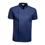 Maxbell Chef Coat Short Sleeve chef Jacket for Restaurant Bakery Dark Blue XXL