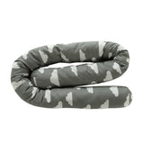 Maxbell Cotton Snake Shaped Long Pillow Cushion For Crib and Bed Gray Clouds