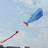 Maxbell Blue Dolphin Frameless Soft Parafoil Kite for Kids & Adults Park Beach Play