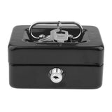 Max Creative Portable Metal Storage Container Safe Lock Box Money Coffer Black