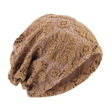 Maxbell Turban Hat Baggy Skullcap Hat Hijabs Slouchy Beanie for Women Daily Winter Khaki