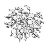 Maxbell Brooch Blank Round Tray with Pin and Hair Clip Metal Durable for Hairdresser