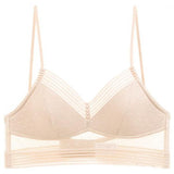 Maxbell Womens Seamless Lace Bra Wire Free Comfort Support Workout Backless Skin Color XL