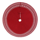 Maxbell Large Christmas Tree Skirt Xmas Tree Mat for New Year Living Room Party Red