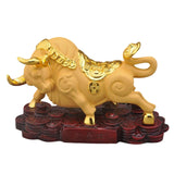 Maxbell Cow Statue Artwork Animal Bull Resin for Desk Office Centerpiece