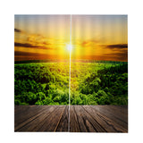 Max Set of 2 Panel Digital Printing 3D Curtains Window  Sunlight Forest
