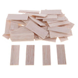 Maxbell Natural Round Balsa Wood Woodcraft Flat Sticks Dowel 50 Pieces 50mm