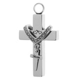 Maxbell Cross Crystal Stainless Steel Urn Cremation Family Keepsake Pendant Mom