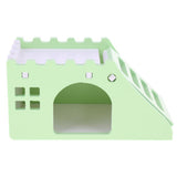 Maxbell Hamster Hideout House Wood Living Hut Exercise Funny Nest Toy for Rat green