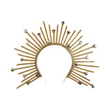 Maxbell Halo Crown Headpiece Goddess Headband for Bridal Wedding Stage Performance Pentagram