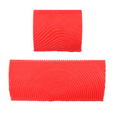 Maxbell Rubber Empaistic Pattern Wood Grain Tool DIY Wall Decoration 2pcs