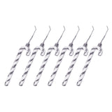 Maxbell 6x Christmas Tree Candy Cane Crutch Decoration Gift for New Year Xmas Home Argent