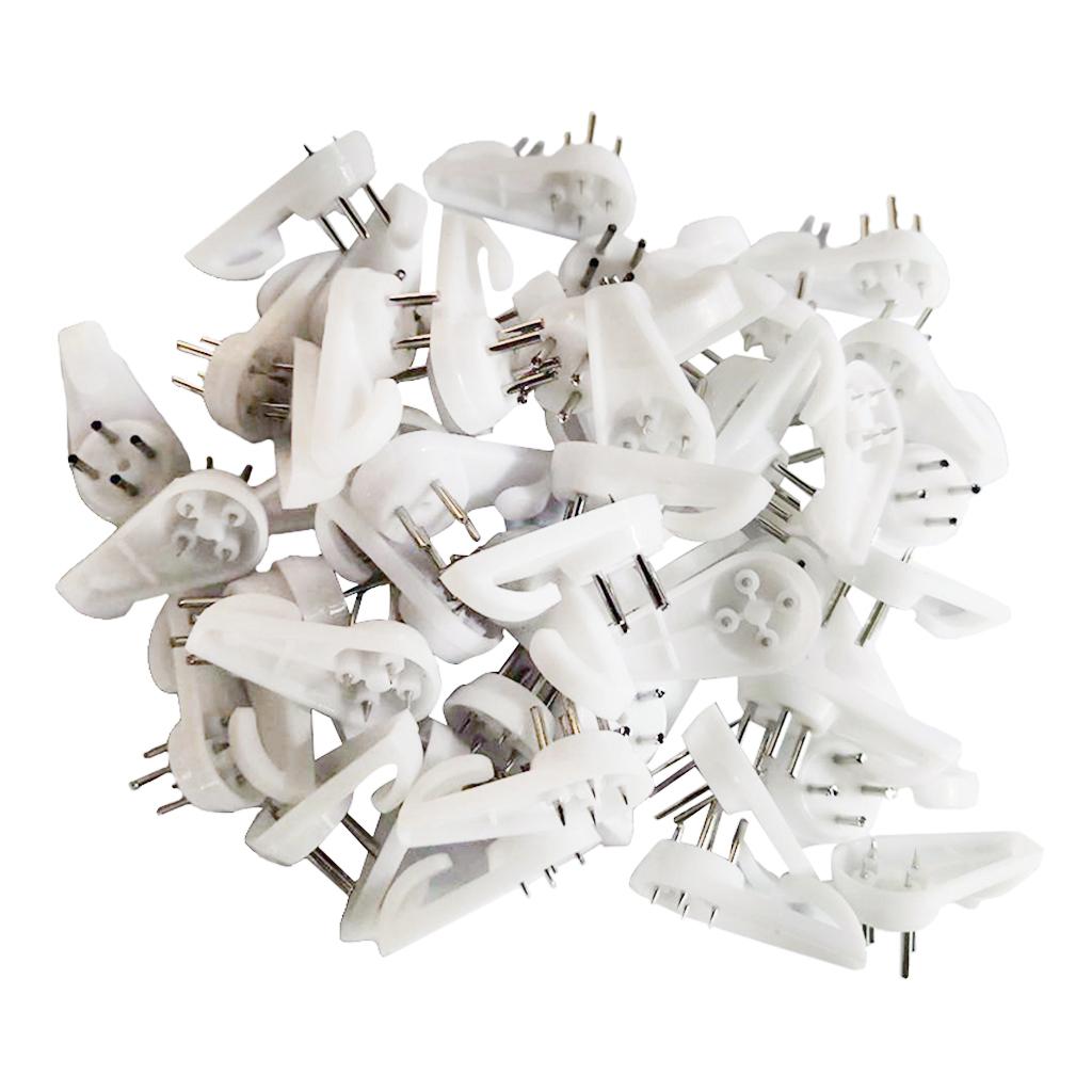 Maxbell 50Pcs Heavy Duty Plastic Hard Wall Hooks Photo Picture Frame Hanging 15x30mm