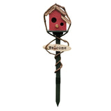 Maxbell Bird House Stakes Handpainted Farmhouse Style Weatherproof for Yard Patio red