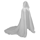Maxbell Hooded Cloak Floor Length Soft Universal for Carnivals Wedding White
