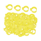 Maxbell 100x Reusable Pigeon Leg Foot Rings Clip On Bird Dove Duck Bands Yellow