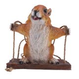 Max Resin Simulation Swing Animal Figurine Garden Ornament Decor Yellow Squirrel