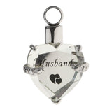 Maxbell Crystal Heart Cremation Jewellery Ash Urn Pendant Keepsake Necklace Husband