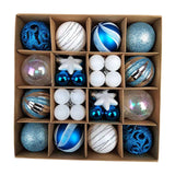 Maxbell Maxbell 42x Christmas Balls Ornaments 3cm-6cm Decoration for Home Holiday Wedding Blue White