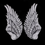 Max 3D Feather Wings Sequin Patches for Clothes Hats Embroidery Iron on Silver