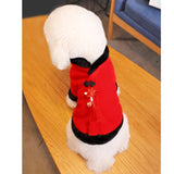 Maxbell Red Chinese Style New Year Festive Dog Tang Suit Two Legged Jumpsuit M