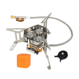 Maxbell Foldable Camping Gas Stove Windproof with Adapter for Camping Cooking Hiking Black Adapter