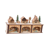 Maxbell Wooden House Warm White Building Set Landscape Decor for Party Ornament Style A